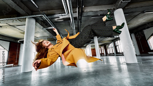 Beautiful female in zero gravity