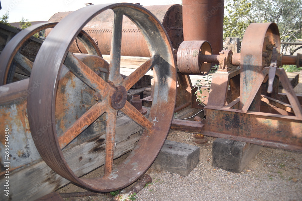 Arizona vintage rusted-out mining equipment