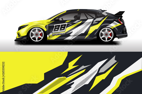 Wrap livery decal car vector   supercar  rally  drift . Graphic abstract stripe racing background . Eps 10