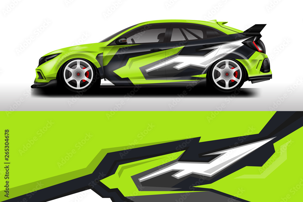 Wrap livery decal car vector , supercar, rally, drift . Graphic abstract stripe racing background . Eps 10 Wrap livery decal car vector , supercar, rally, drift . Graphic abstract stripe racing background . Eps 10