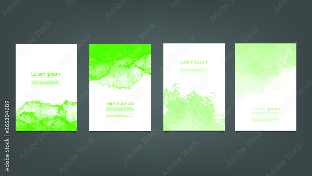 Green watercolor Brochure for you design,vector.