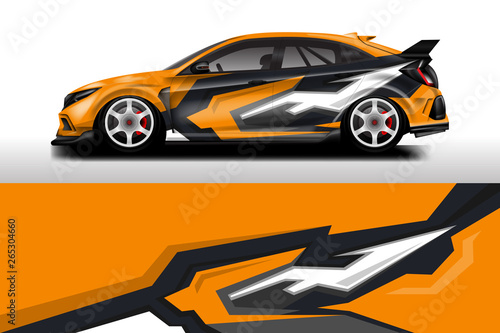 Wrap livery decal car vector   supercar  rally  drift . Graphic abstract stripe racing background . Eps 10