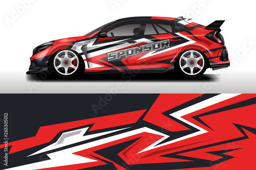 Wrap livery decal car vector   supercar  rally  drift . Graphic abstract stripe racing background . Eps 10