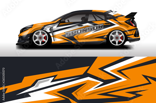 Wrap livery decal car vector   supercar  rally  drift . Graphic abstract stripe racing background . Eps 10