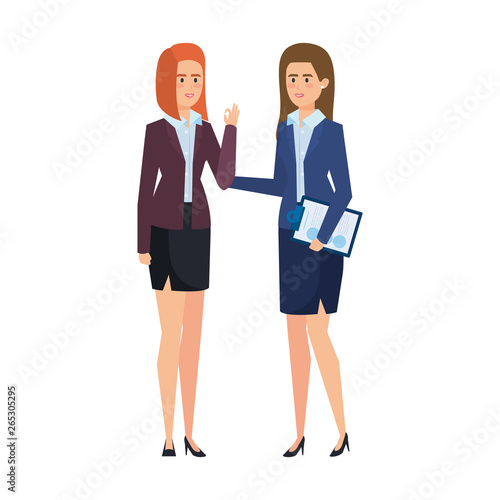 elegant businesswomen avatars characters