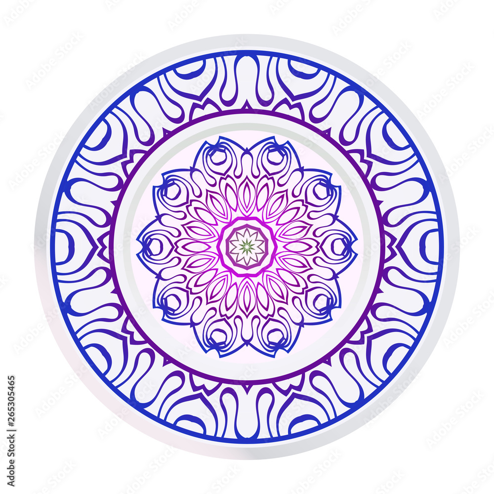 Fashion Print With Mandala Floral Ornament. Vector Illustration. Art Traditional, Islam, Arabic, Indian, Magazine, Elements With Mandala.