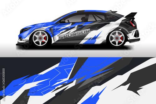 Wrap livery decal car vector , supercar, rally, drift . Graphic abstract stripe racing background . Eps 10
