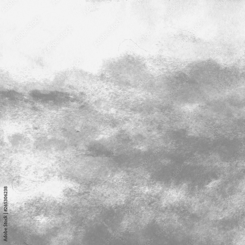 Silver with gray ink and watercolor texture on white paper background. Paint leaks and ombre effects. Hand painted abstract image. Silver with gray ink and watercolor texture on white paper background. Paint leaks and ombre effects. Hand painted abstract image.