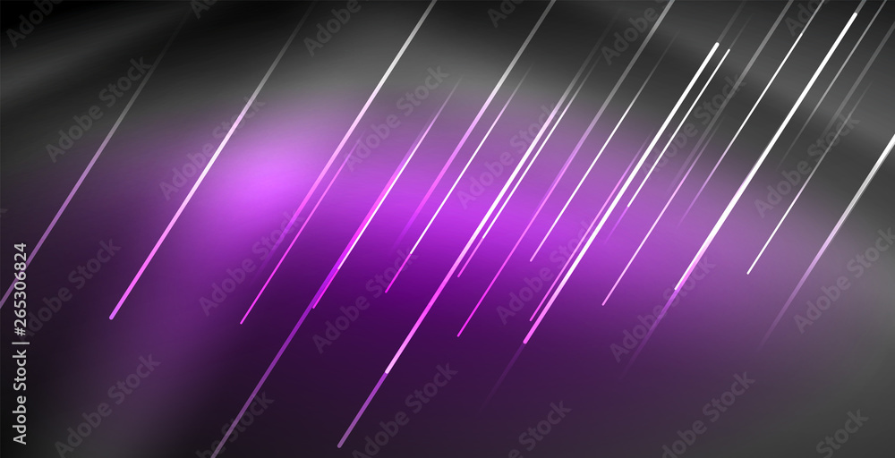 Neon glowing lines, magic energy space light concept, abstract background wallpaper design