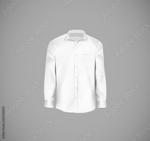 White color formal shirt. Blank dress shirt with buttons.