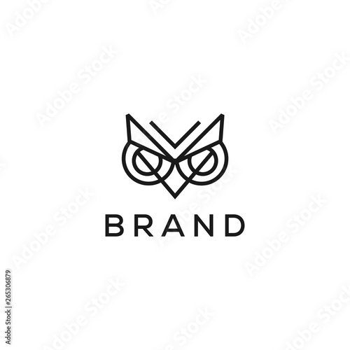 geometric owl eye vector logo design