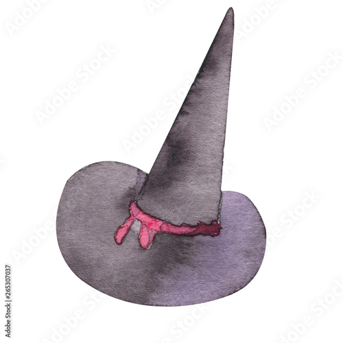 Halloween hat. Watercolor illustration on a white background