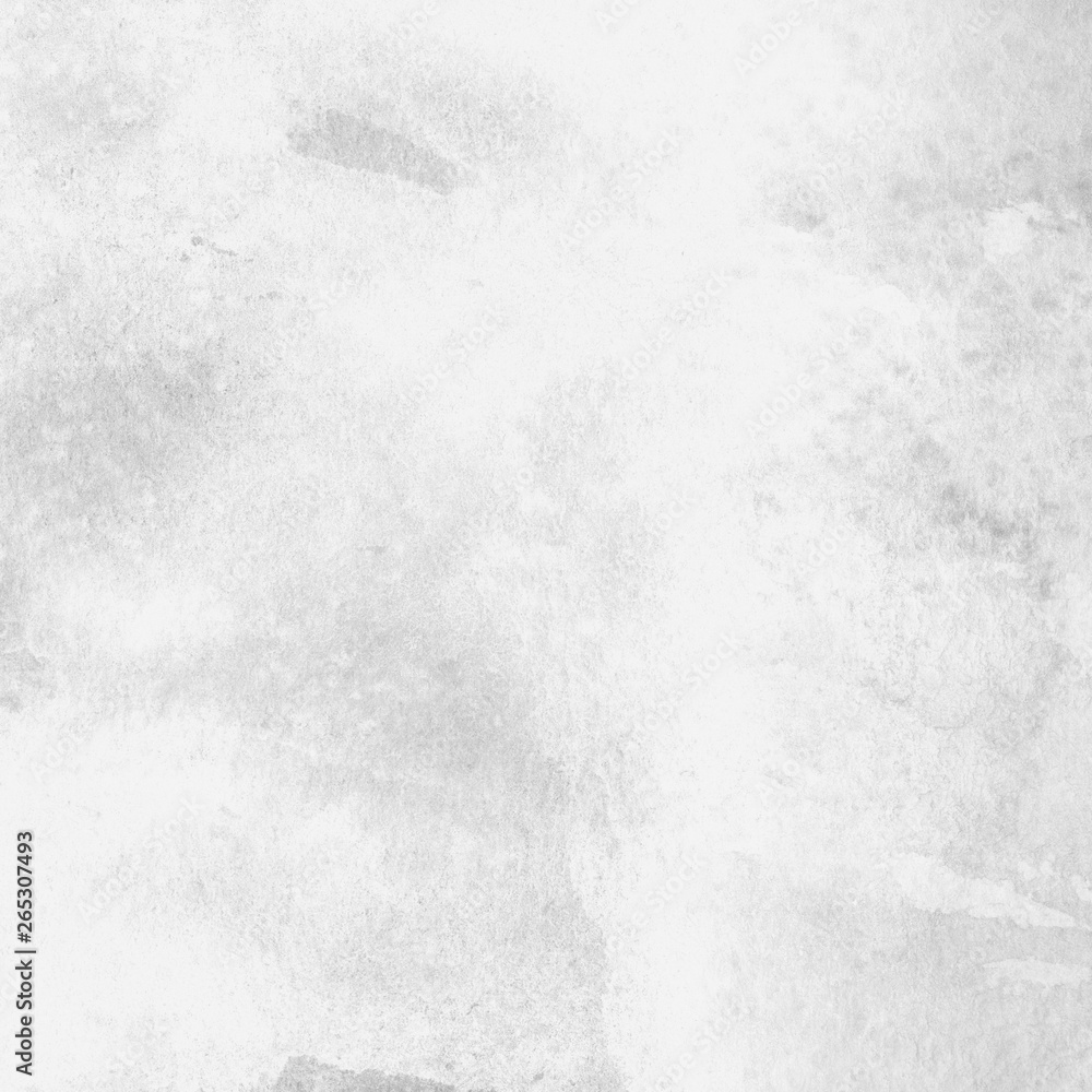 Fototapeta premium Silver with gray ink and watercolor texture on white paper background. Paint leaks and ombre effects. Hand painted abstract image.