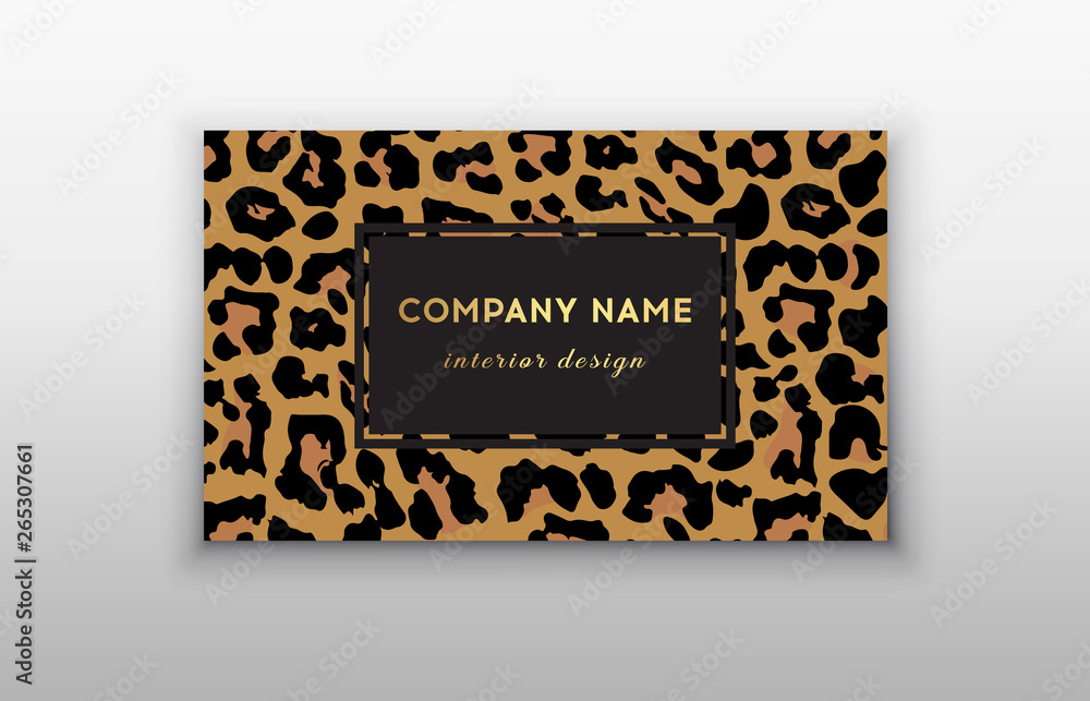Business card trendy leopard pattern. Business card trendy leopard pattern.