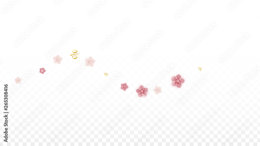 Vector Spring or Summer Sale Background with Flowers and Percent for Banner Design. Good for Special Hot Holiday Discount Offer, Black Friday, Fashion Promotion Action. Romantic Sakura Illustration.