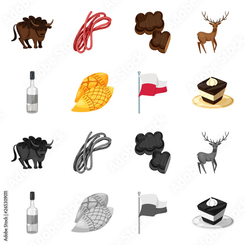 Vector design of traditional and tour symbol. Collection of traditional and landmarks vector icon for stock.