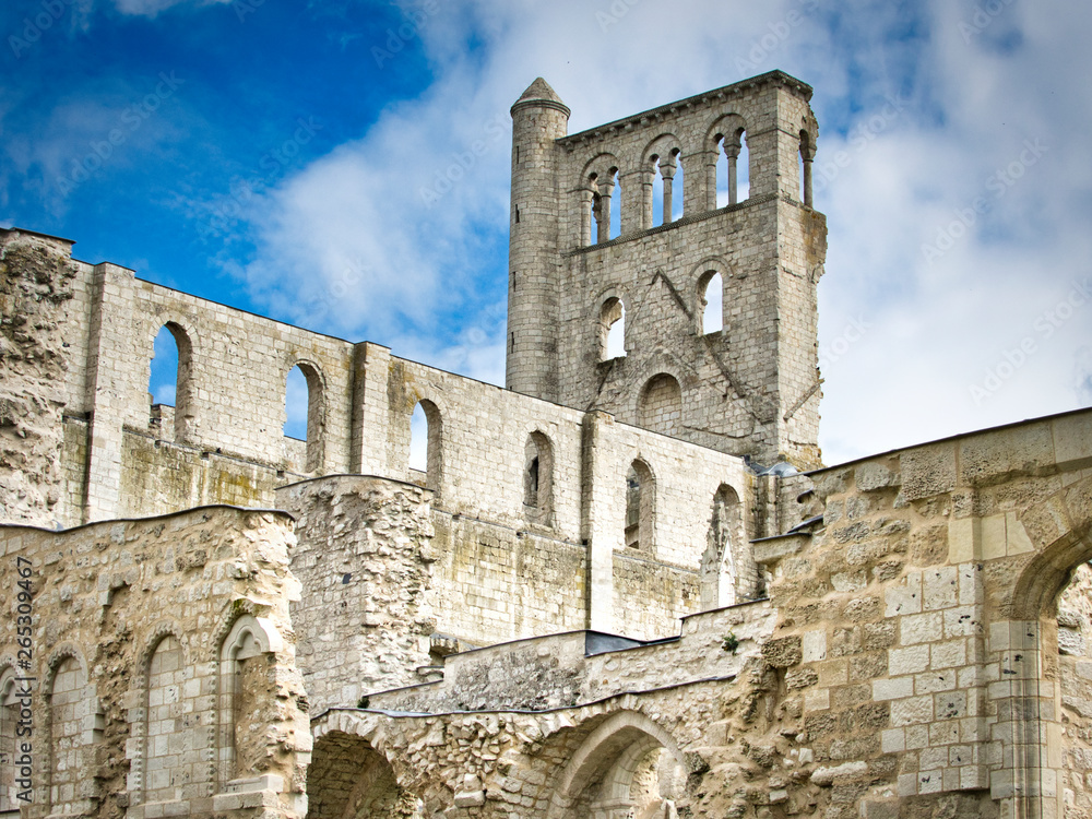 Ruins of the Abbey of Jumieges in the Northern France. Abbey is the ruin of a monastery built by Canons Regular in the 7th century Ruins of the Abbey of Jumieges in the Northern France. Abbey is the ruin of a monastery built by Canons Regular in the 7th century