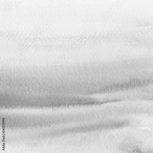Silver with gray ink and watercolor texture on white paper background. Paint leaks and ombre effects. Hand painted abstract image.
