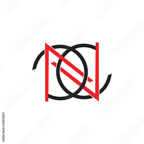 letter n overlapping line geometric brand logo vector