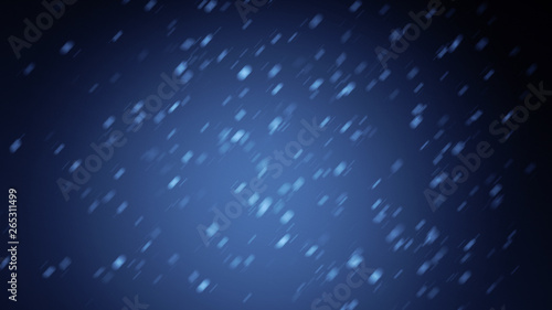 First falling snow texture on blue background.