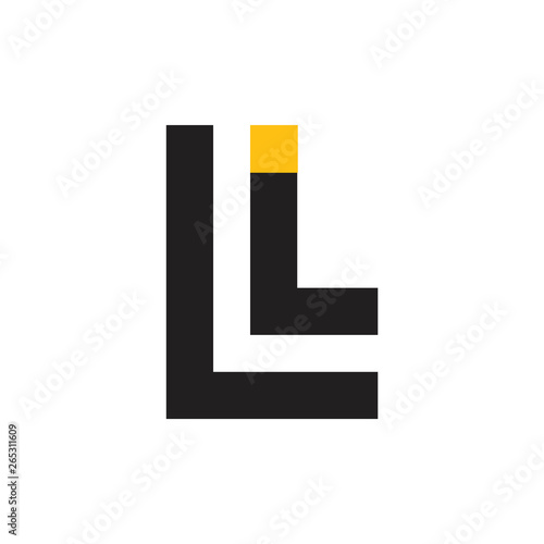 letter l simple line brand logo vector