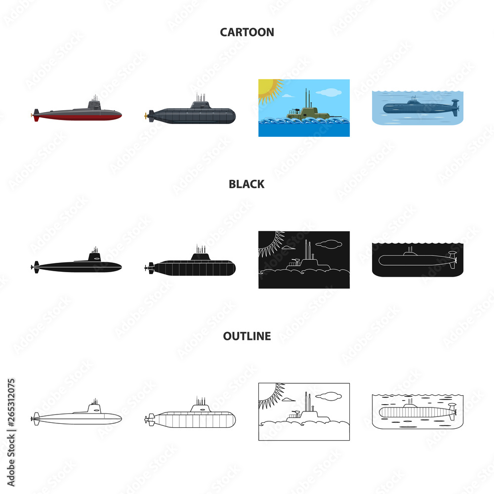Isolated object of war  and ship logo. Set of war  and fleet stock symbol for web.