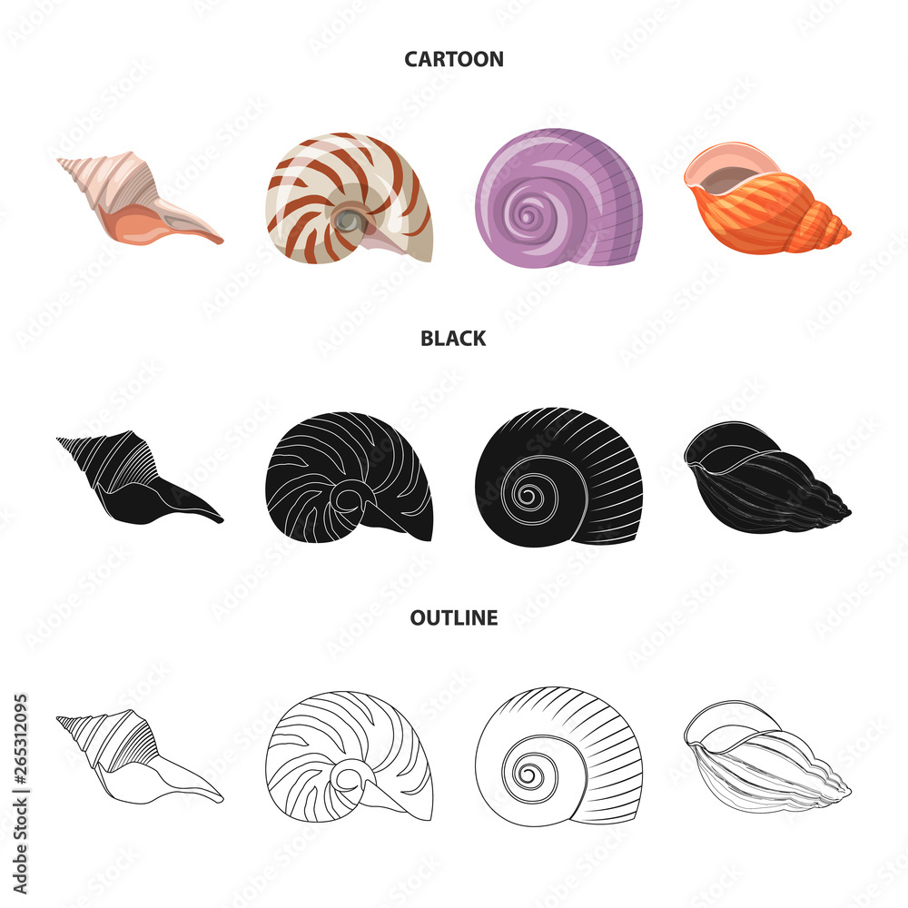 Isolated object of animal and decoration symbol. Set of animal and ocean stock vector illustration. Isolated object of animal and decoration symbol. Set of animal and ocean stock vector illustration.