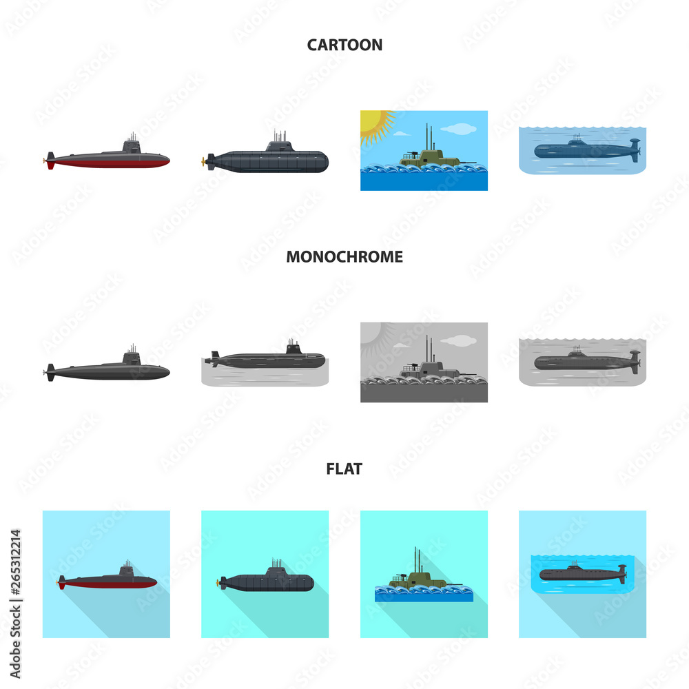 Isolated object of war  and ship logo. Collection of war  and fleet stock symbol for web.