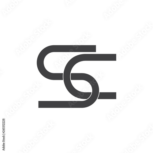 letters sc simple line geometric logo vector