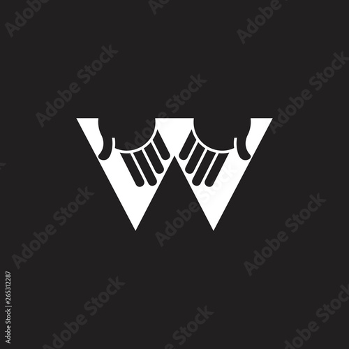 letter w helping hand care gesture logo vectorletter w helping hand care gesture logo vectorletter w helping hand care gesture logo vector