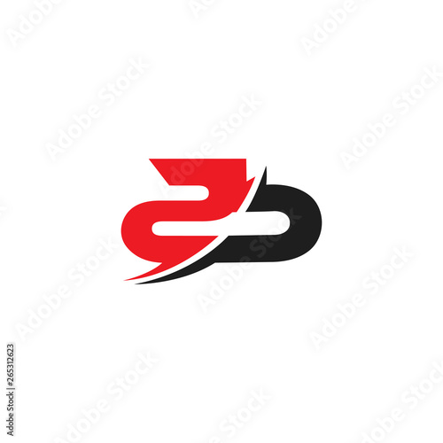 letters 2b swoosh slice design geometric logo vector