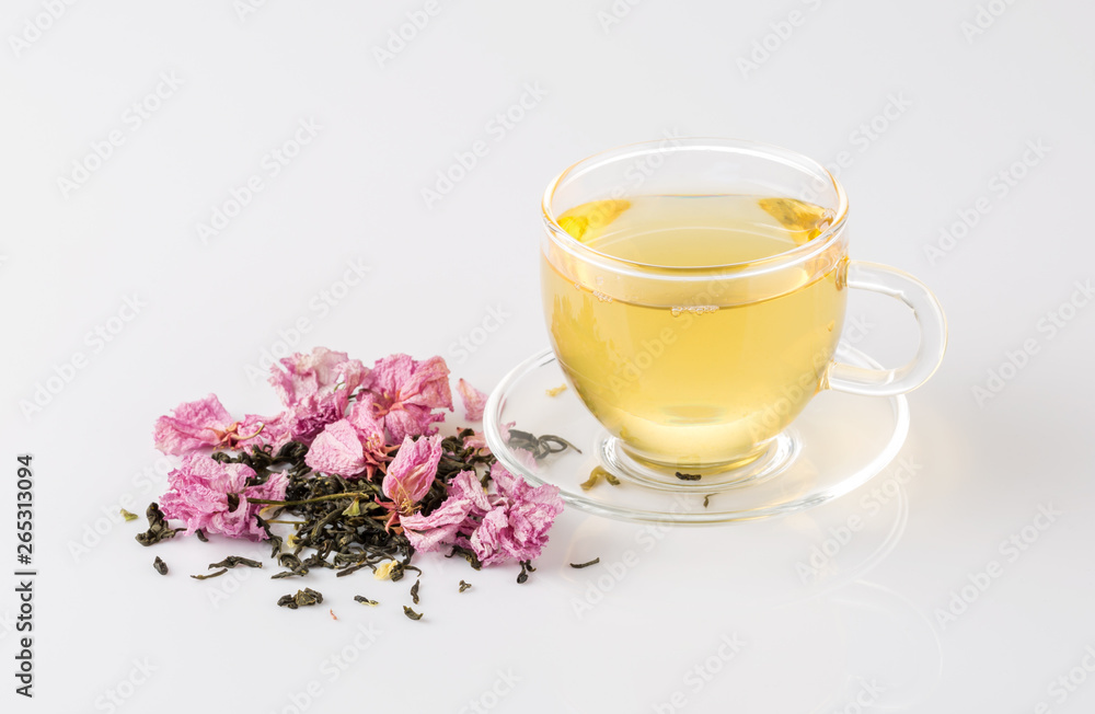 Cup of tea and sakura blossom. Cup of tea and sakura blossom.