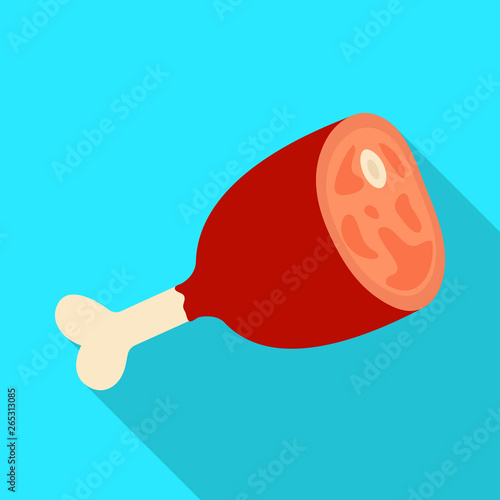 Isolated object of food and ham sign. Set of food and bone stock vector illustration.