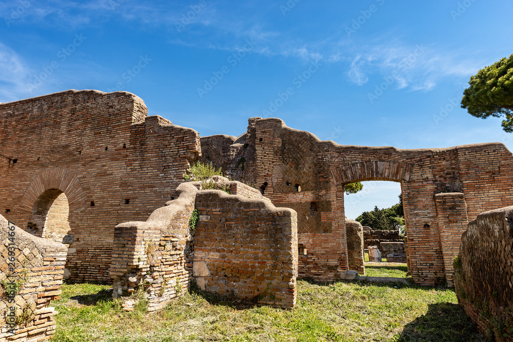 Ancient Roman buildings - Ostia Antica - Rome Italy