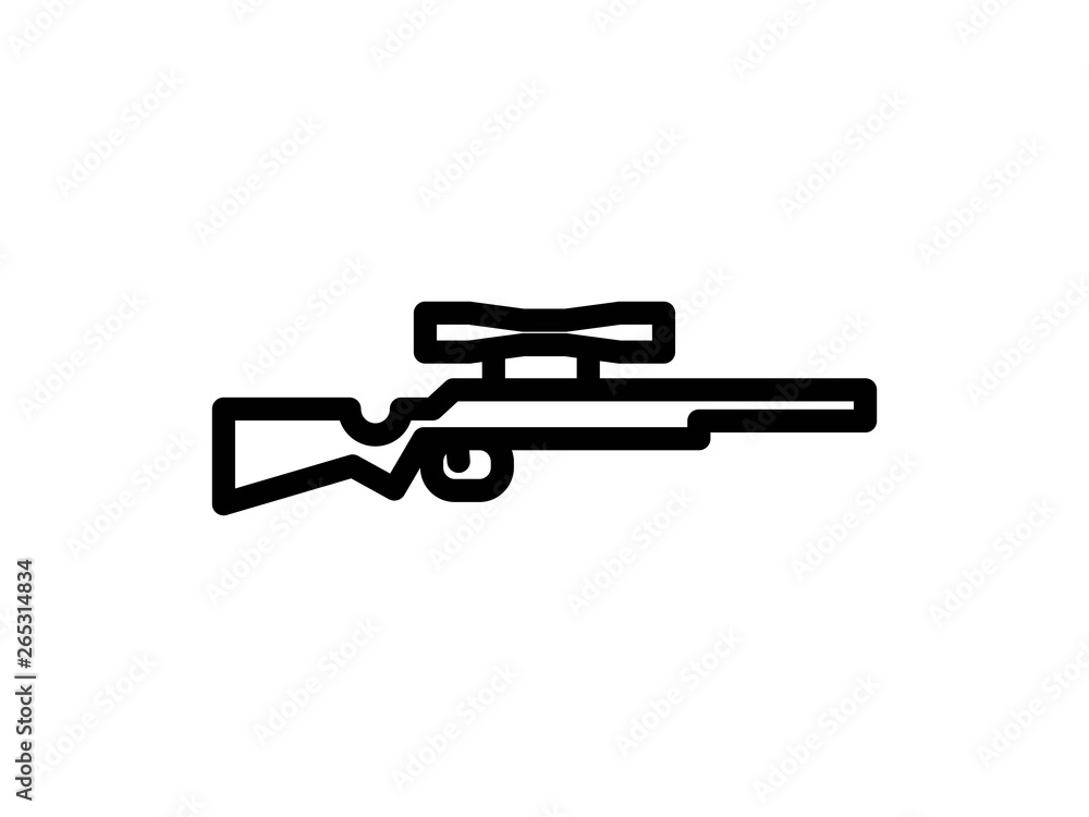 rifle line vector icon