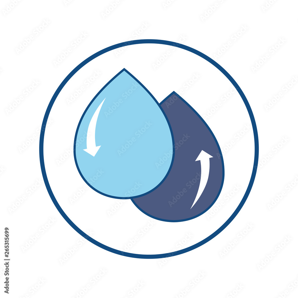 Water recycling concept. Water conservation metaphor. Symbol of water reuse. Vector illustration outline flat design style. Water recycling concept. Water conservation metaphor. Symbol of water reuse. Vector illustration outline flat design style.