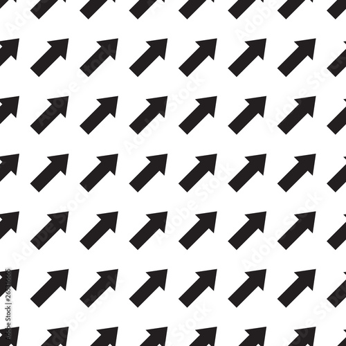 Arrows seamless pattern. Sketch design symbols. Black and white vector illustration.