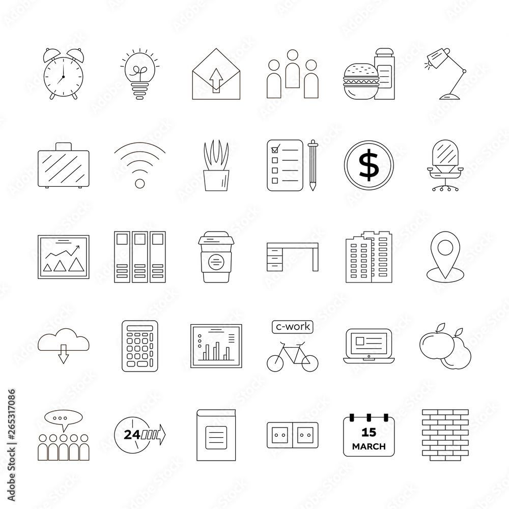 Working space linear vector illustration Working space linear vector illustration