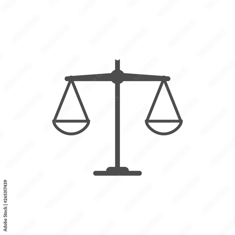 Balance scale icon. Vector illustration, flat design. Balance scale icon. Vector illustration, flat design.