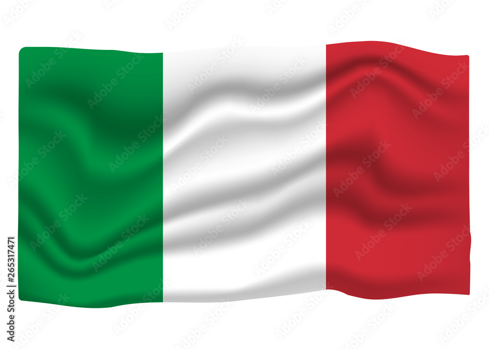 Italy Flag Icon. National Flag Banner. Cartoon Vector illustration