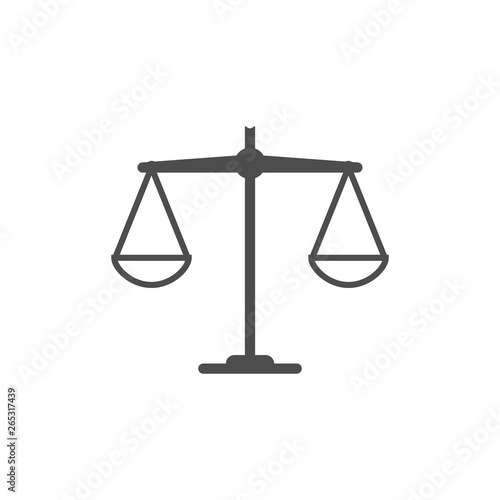 Balance scale icon. Vector illustration, flat design.