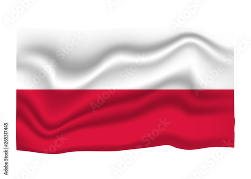 Poland Flag Icon. National Flag Banner. Cartoon Vector illustration