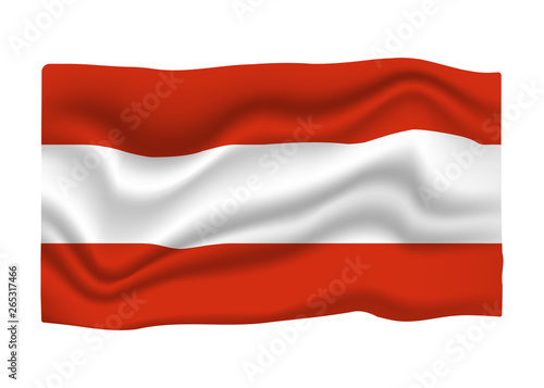 Austria Flag Icon. National Flag Banner. Cartoon Vector illustration