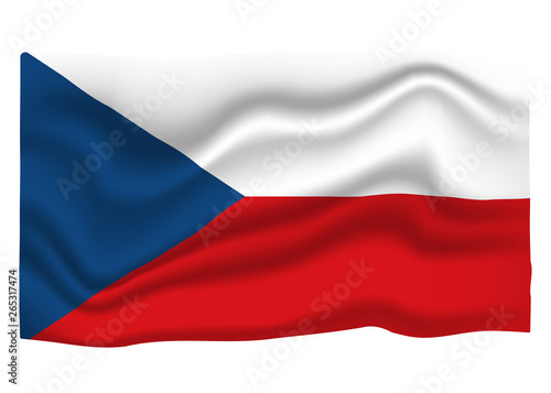 Czechia Flag Icon. National Flag Banner. Cartoon Vector illustration