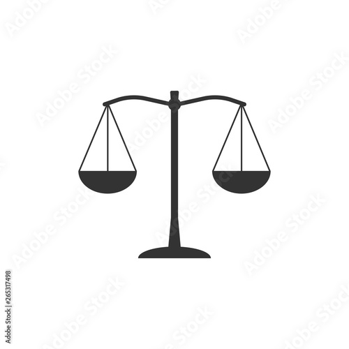 Balance scale icon. Vector illustration, flat design.