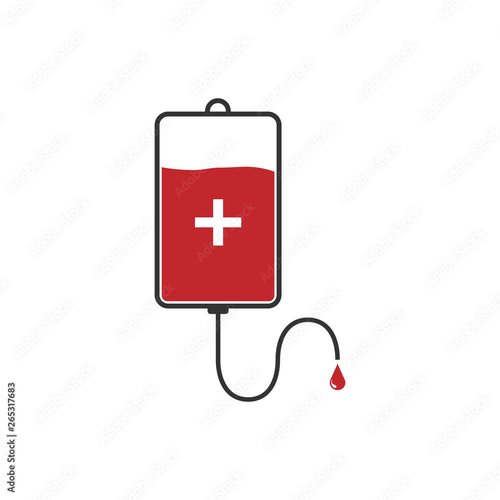 Fototapeta premium Blood bag icon. Vector illustration, flat design.