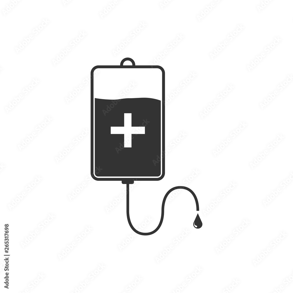 Blood bag icon. Vector illustration, flat design. Blood bag icon. Vector illustration, flat design.