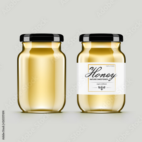 Wildflower Honey Product In Glass Jar With Label