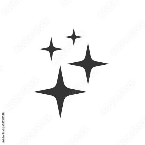 Sparkle, star icon. Vector illustration, flat design.