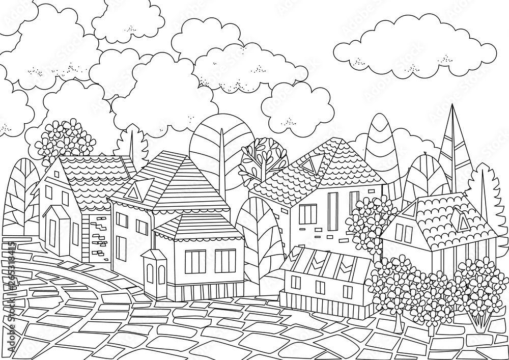 sweet town for your coloring book